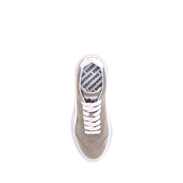 Beigefarbene Kalb-Leder Bos Taurus Sneakers mit niedrigem Schaft