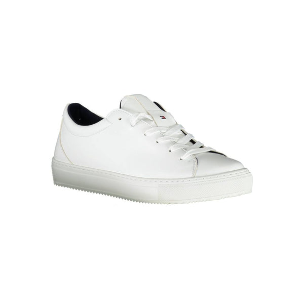 Weißer Synthetik-Sneaker