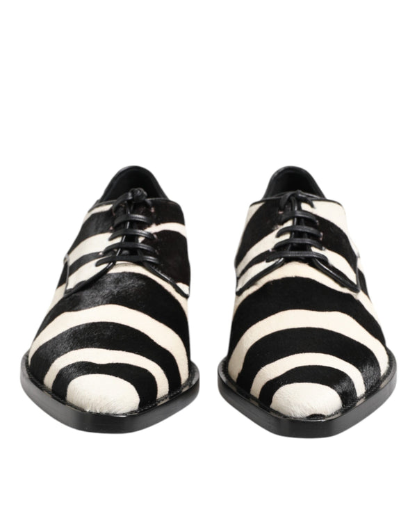 Schwarz Weiß Zebra Pony Fell Kleid Schuhe