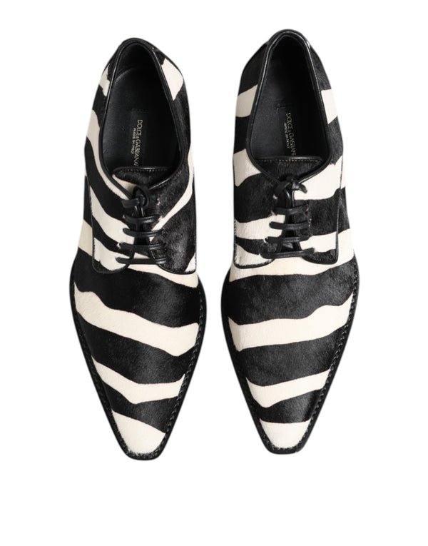 Schwarz Weiß Zebra Pony Fell Kleid Schuhe