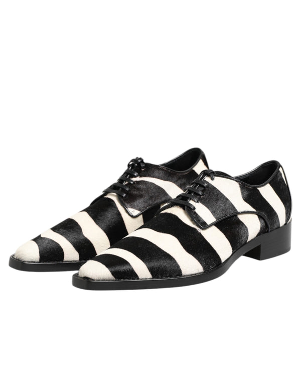 Schwarz Weiß Zebra Pony Fell Kleid Schuhe