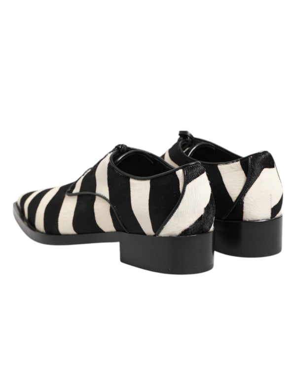 Schwarz Weiß Zebra Pony Fell Kleid Schuhe
