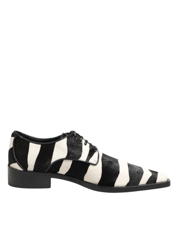 Schwarz Weiß Zebra Pony Fell Kleid Schuhe