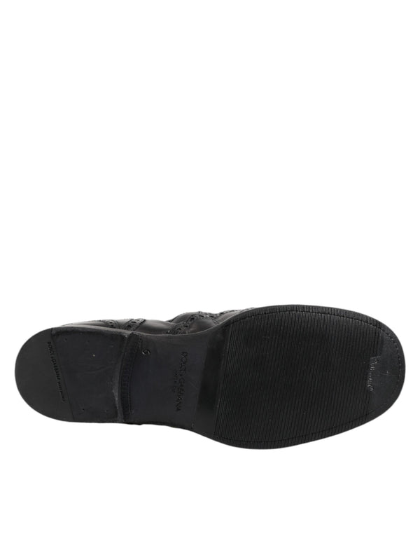 Schwarze Lederstiefeletten Slip On Schuhe