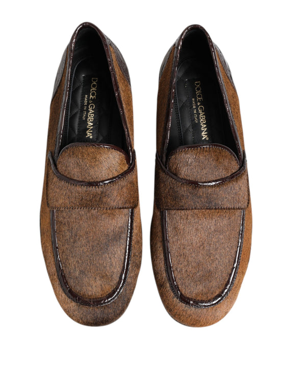 Braun Loafers Leder Slip On Männer Kleid Schuhe