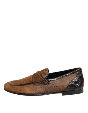 Braun Loafers Leder Slip On Männer Kleid Schuhe