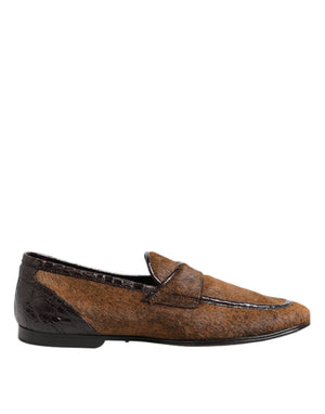 Braun Loafers Leder Slip On Männer Kleid Schuhe