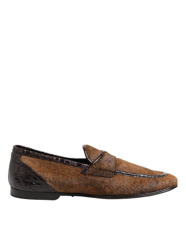 Braun Loafers Leder Slip On Männer Kleid Schuhe