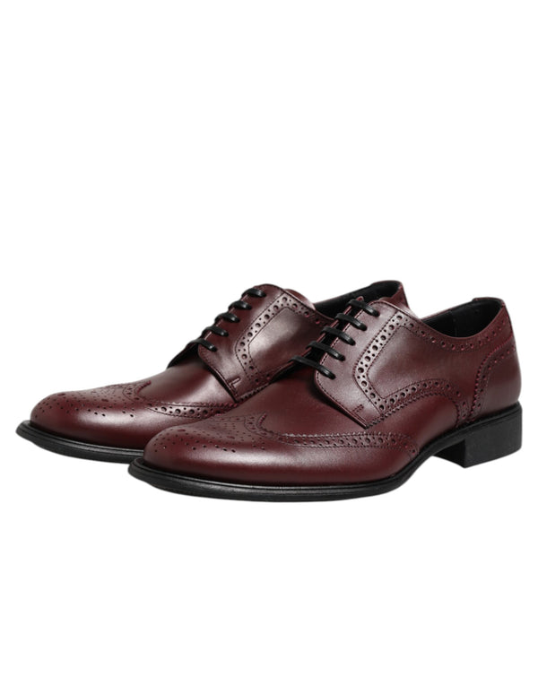 Braune Leder Schnürschuhe Derby Dress