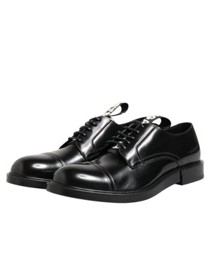 Schwarzes Leder Kleid Schnürschuhe Männer Formale Schuhe
