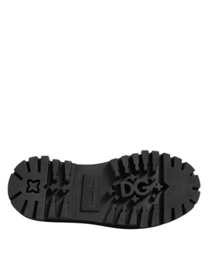 Trekking-Derby-Schuhe aus schwarzem Lackleder