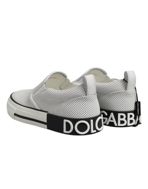 Weiß gepunktet Leder Slip On Männer Turnschuhe Schuhe