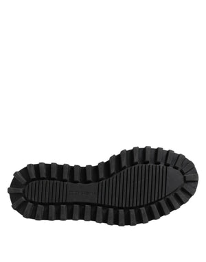 Schwarz Weiß Kalbsleder Chunky Derby Schuhe