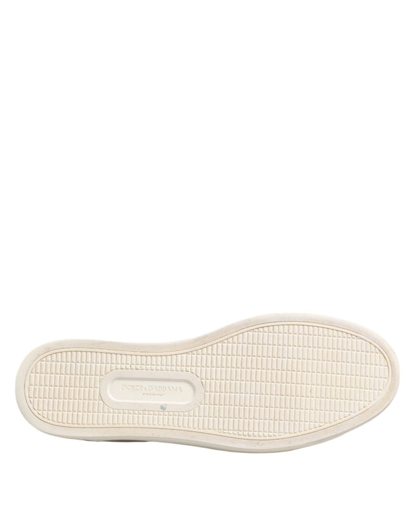 Weiße Leder bedruckte Low Top Sneakers Schuhe