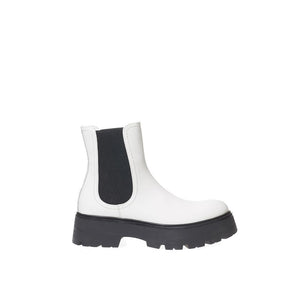 Schwarze und Weiße Chelsea-Boots aus Leder