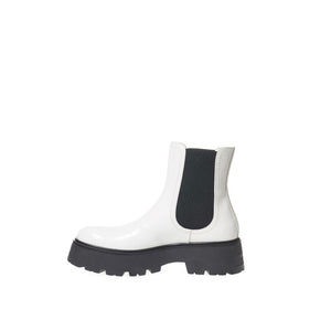 Schwarze und Weiße Chelsea-Boots aus Leder