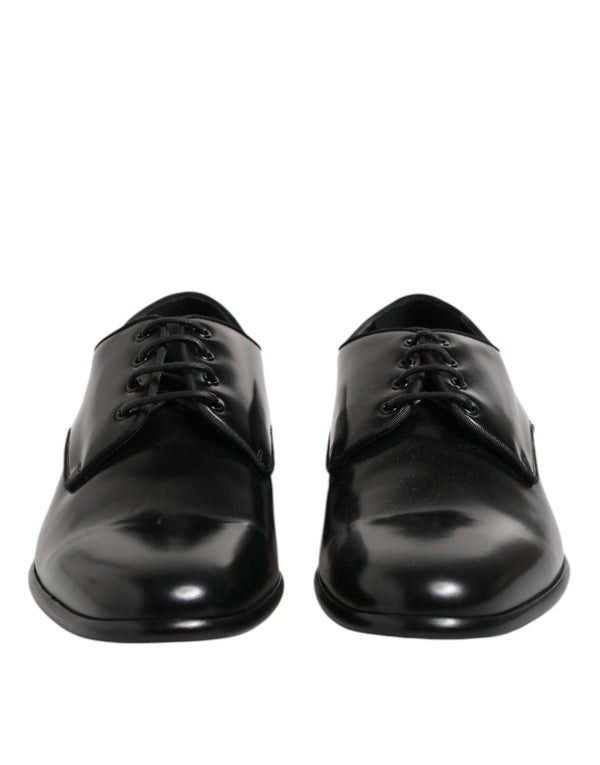 Schwarz Leder Lace Up Derby Männer Kleid Schuhe