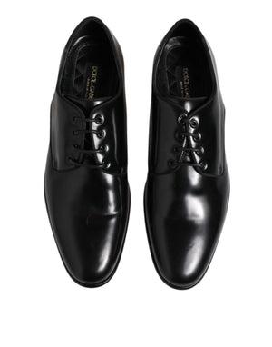 Schwarz Leder Lace Up Derby Männer Kleid Schuhe