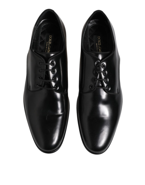 Schwarz Leder Lace Up Derby Männer Kleid Schuhe