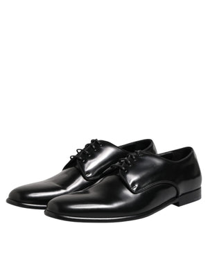 Schwarz Leder Lace Up Derby Männer Kleid Schuhe