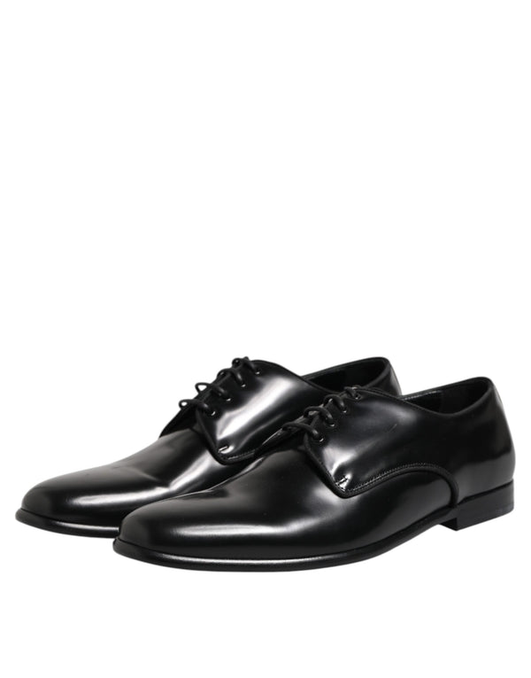 Schwarz Leder Lace Up Derby Männer Kleid Schuhe