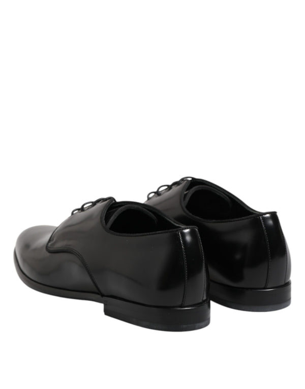 Schwarz Leder Lace Up Derby Männer Kleid Schuhe