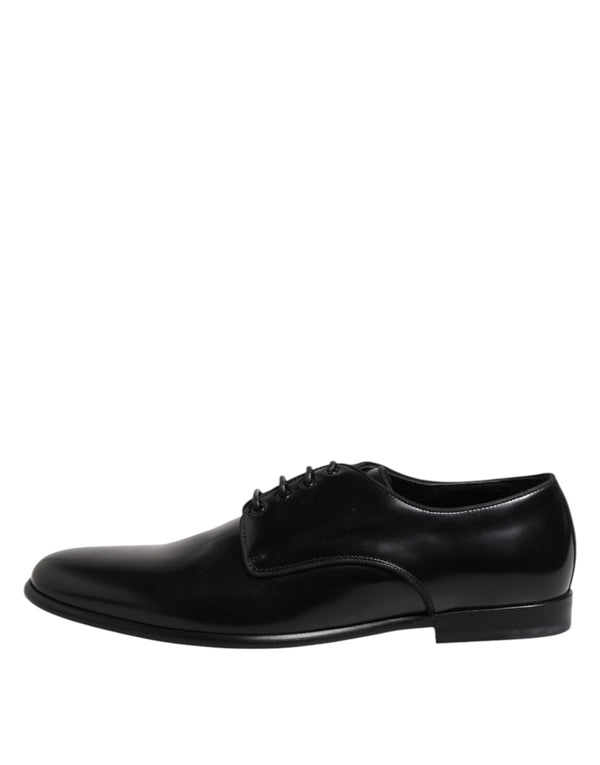 Schwarz Leder Lace Up Derby Männer Kleid Schuhe