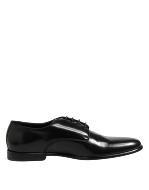 Schwarz Leder Lace Up Derby Männer Kleid Schuhe