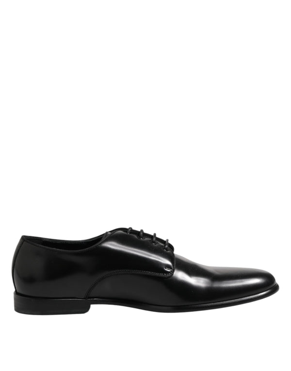 Schwarz Leder Lace Up Derby Männer Kleid Schuhe