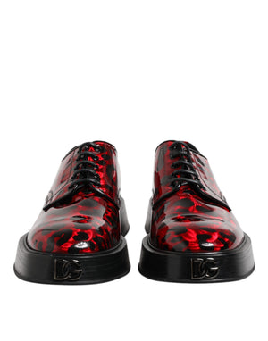 Rot Leopard Derby Formal Männer Kleid Schuhe