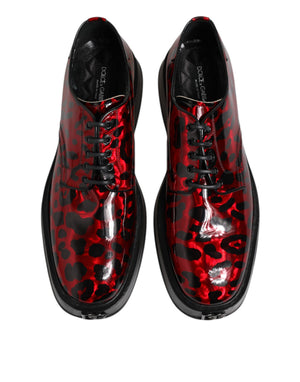 Rot Leopard Derby Formal Männer Kleid Schuhe