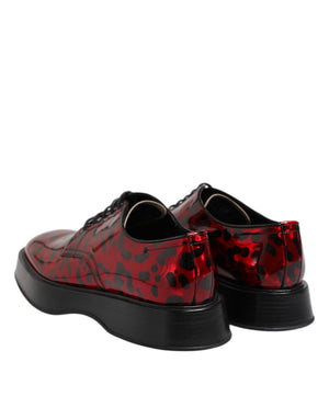 Rot Leopard Derby Formal Männer Kleid Schuhe