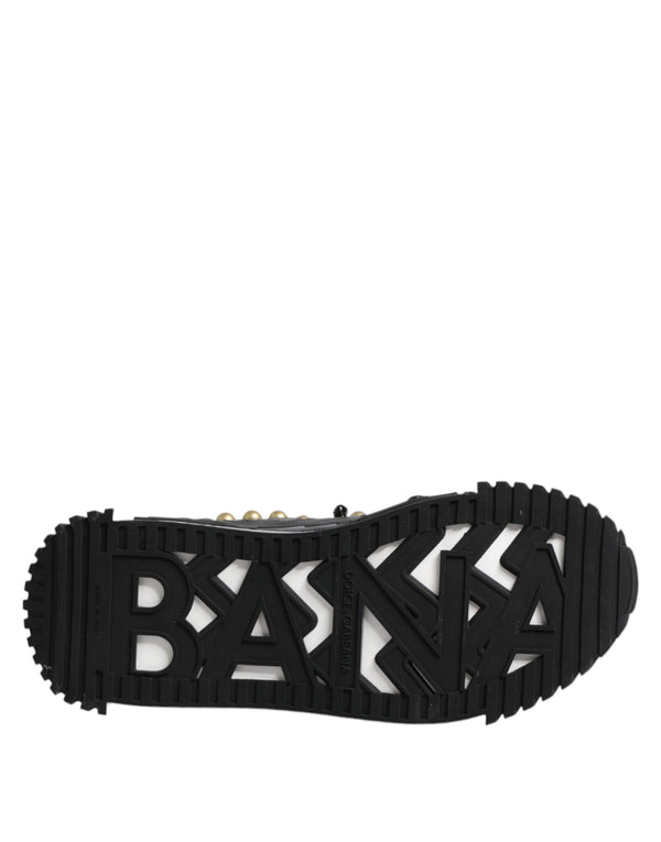 Schwarze Leder Nieten Riemchensandalen Schuhe