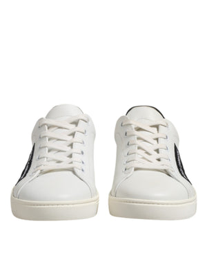 Weiß Schwarz Leder Lace Up Männer Turnschuhe Schuhe