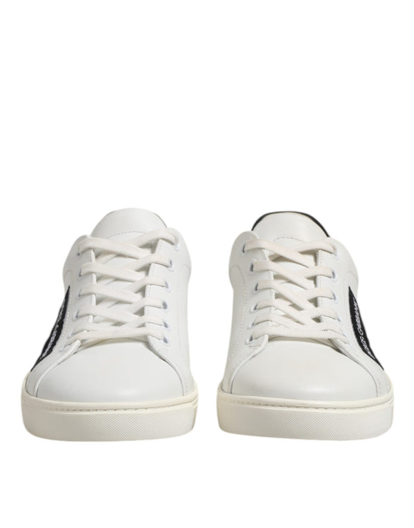 Weiß Schwarz Leder Lace Up Männer Turnschuhe Schuhe
