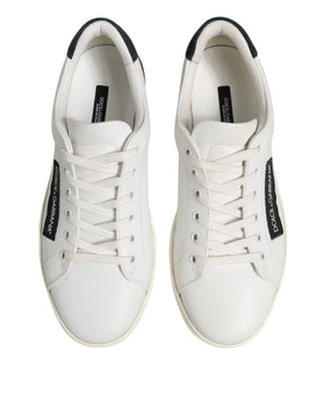 Weiß Schwarz Leder Lace Up Männer Turnschuhe Schuhe