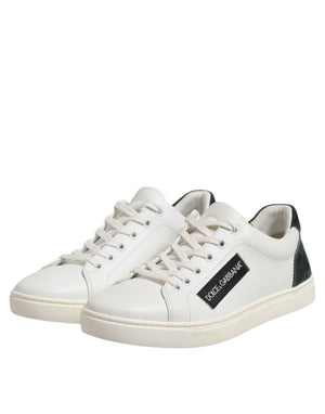 Weiß Schwarz Leder Lace Up Männer Turnschuhe Schuhe