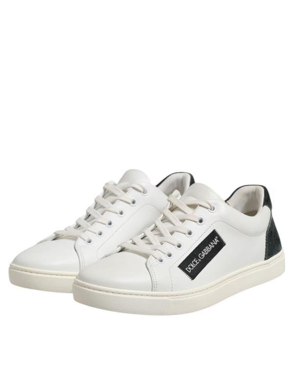 Weiß Schwarz Leder Lace Up Männer Turnschuhe Schuhe