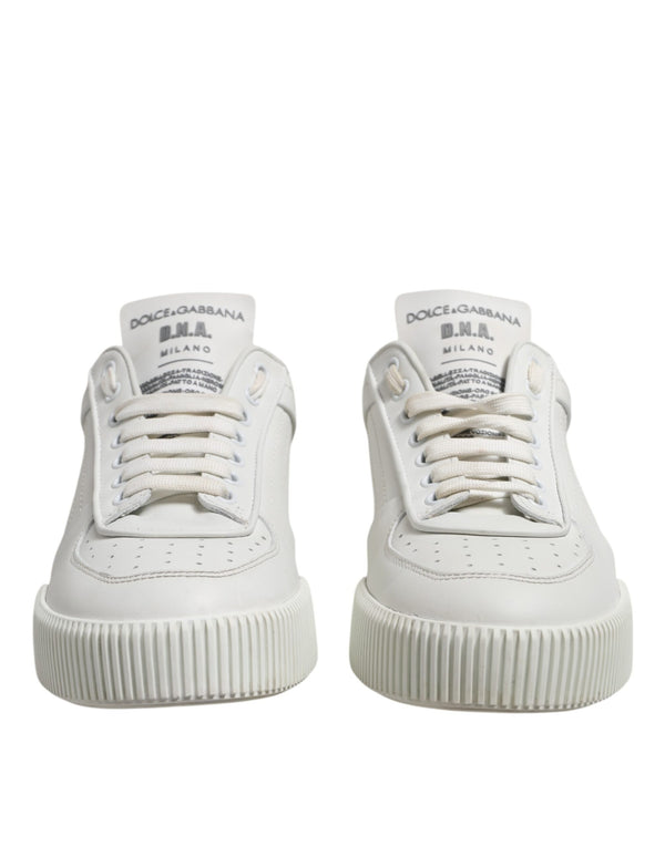 Weiß Miami Leder Low Top Männer Turnschuhe Schuhe