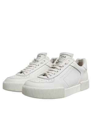 Weiß Miami Leder Low Top Männer Turnschuhe Schuhe