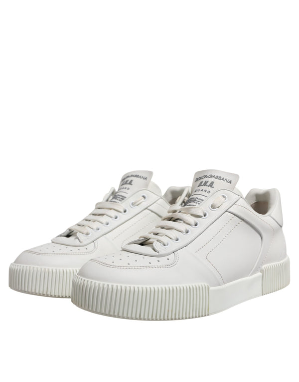 Weiß Miami Leder Low Top Männer Turnschuhe Schuhe