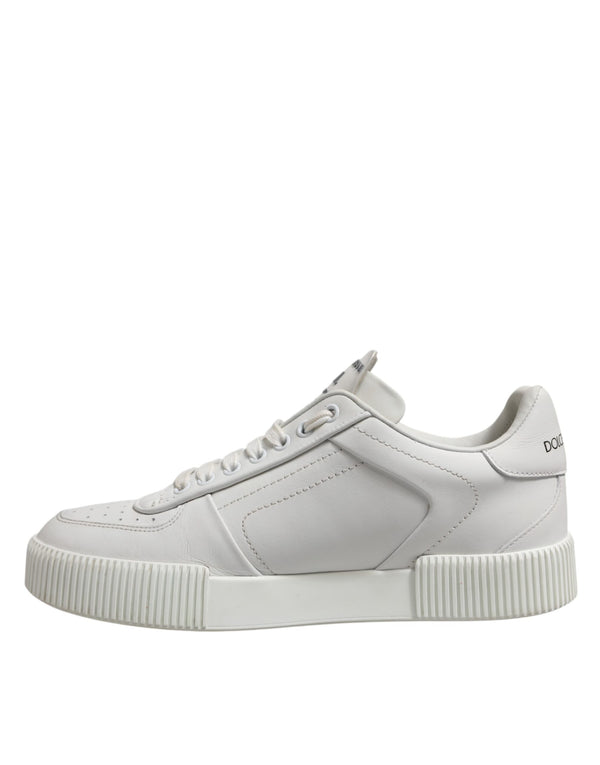 Weiß Miami Leder Low Top Männer Turnschuhe Schuhe