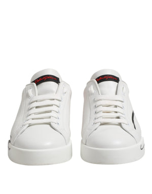 Weiß Rot Logo Low Top Leder Turnschuhe Schuhe