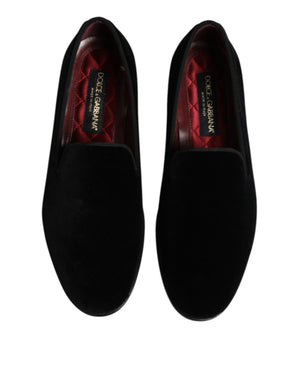 Schwarzer Samt Slip On Loafers Formelle Schuhe