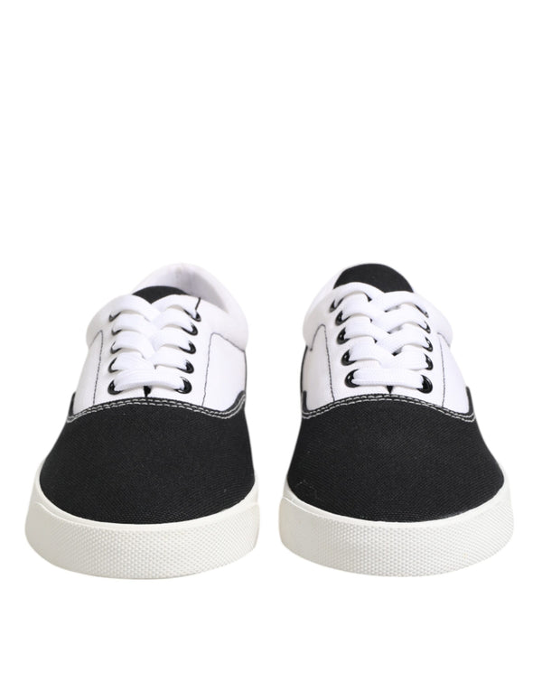 Schwarz Baumwolle Canvas Lace Up Männer Turnschuhe Schuhe