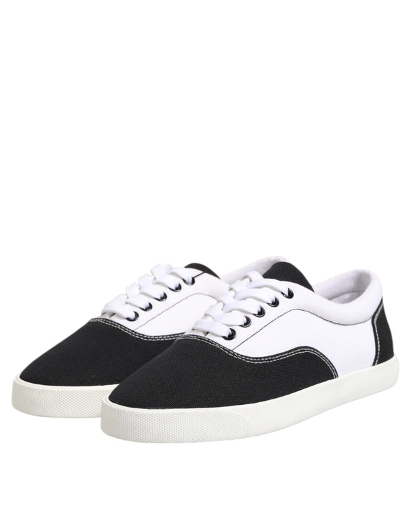 Schwarz Baumwolle Canvas Lace Up Männer Turnschuhe Schuhe