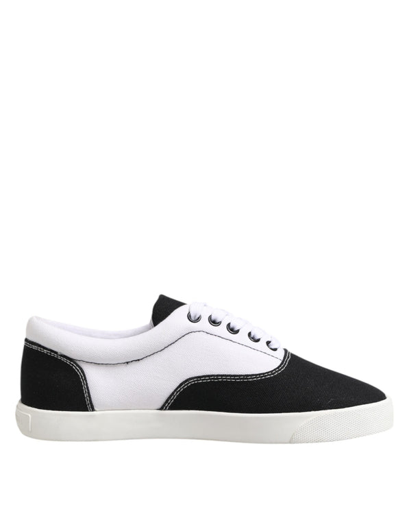 Schwarz Baumwolle Canvas Lace Up Männer Turnschuhe Schuhe
