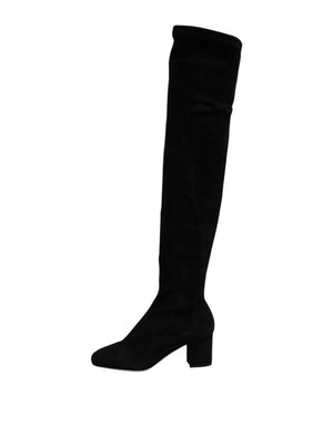 Schwarze kniehohe Stiefel aus Wildleder Schuhe