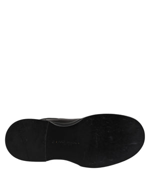 Schwarz Leder Mid Calf Stiefel Flats Schuhe