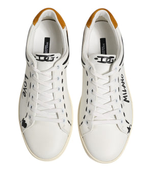 Weiß Leder MILANO Low Top Turnschuhe Schuhe